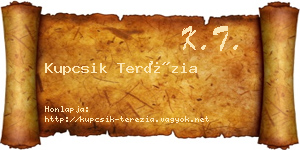 Kupcsik Terézia névjegykártya