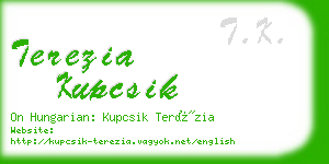 terezia kupcsik business card